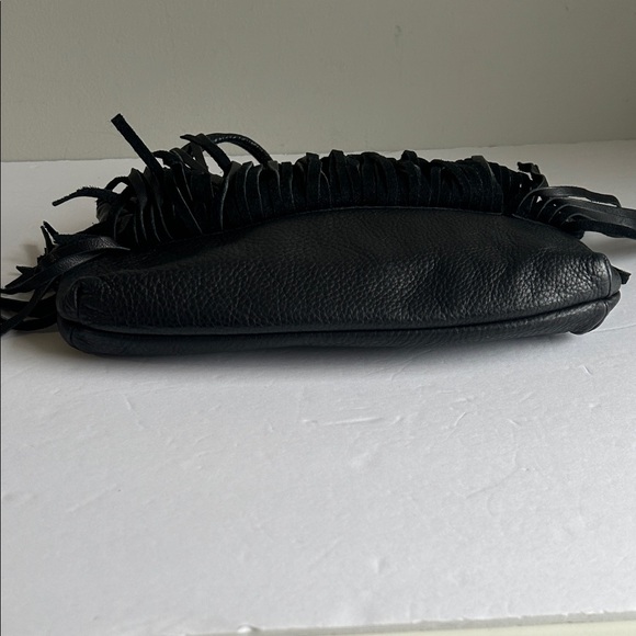 Visually Vintage 2 Black Leather Fringe Crossbody Bag - Picture 7 of 9